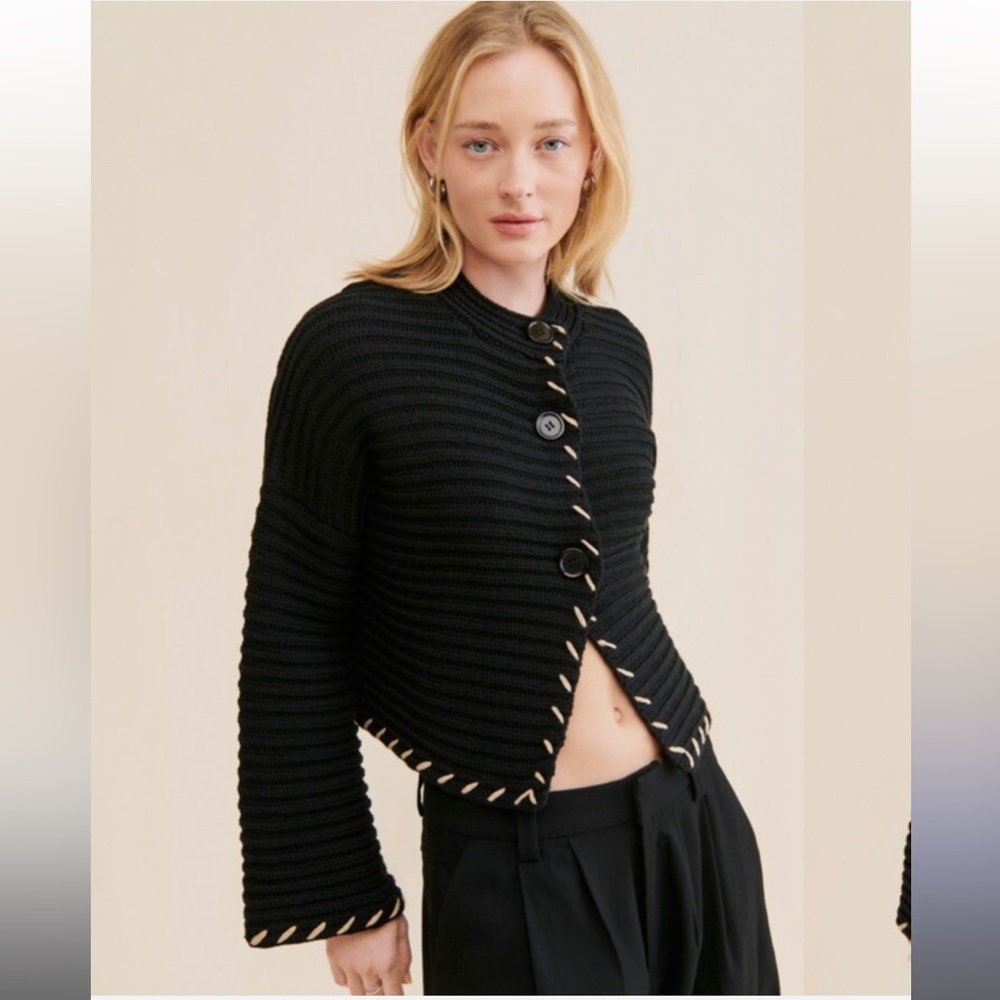 Saemdi knit bell sleeve cardigan